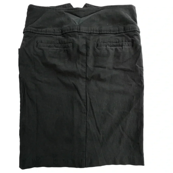 Black Bodycon Stretch Pencil Skirt, High Waisted with three Buttons work office - Picture 2 of 4